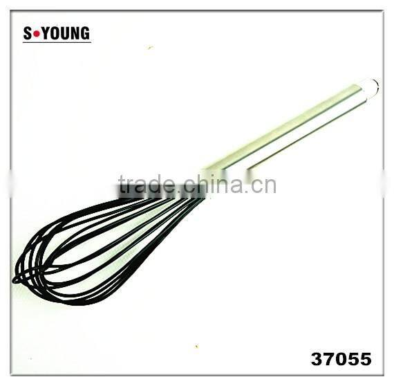 37055 new style silicone whisk with stainless steel handle