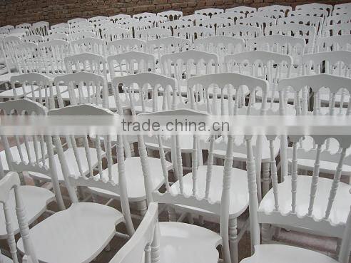 white wood napoleon wedding chairs with PVC cushion pad for sale