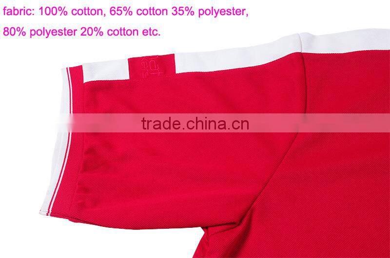 High Quality Men's Cool Customized Designs and Brands Factory Plain Dyed Red Polo Shirt