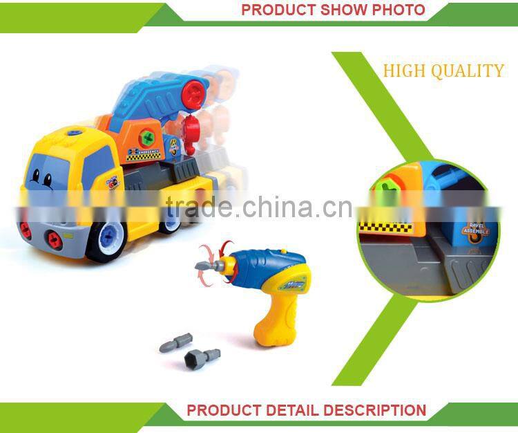 Children educational assemble cheap plastic toy trucks
