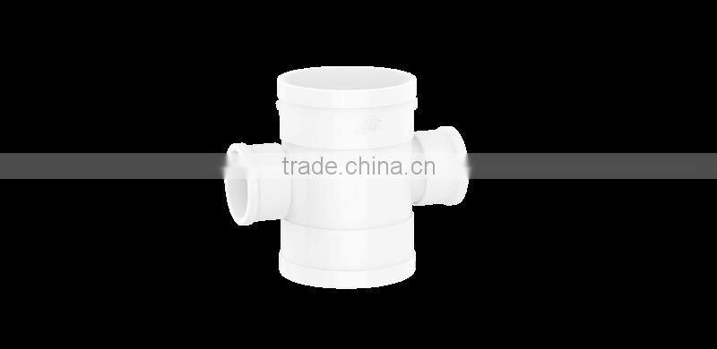 Factory price Manufacturer good quality PVC Fitting UPVC Rubber Joint plastic fitting for drainage GB plane cross 4 way fitting