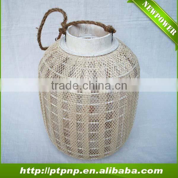 Cheap handmade wood candle lantern for garden