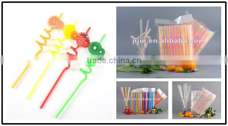 3D Fruit Drinking Plastic Straw 50pcs in a box Birthday Party Bar Cocktail Decoration Christmas