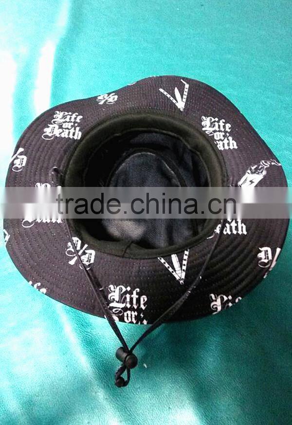 high quality custom bucket hat with string and stopper,digital print LOGO hat