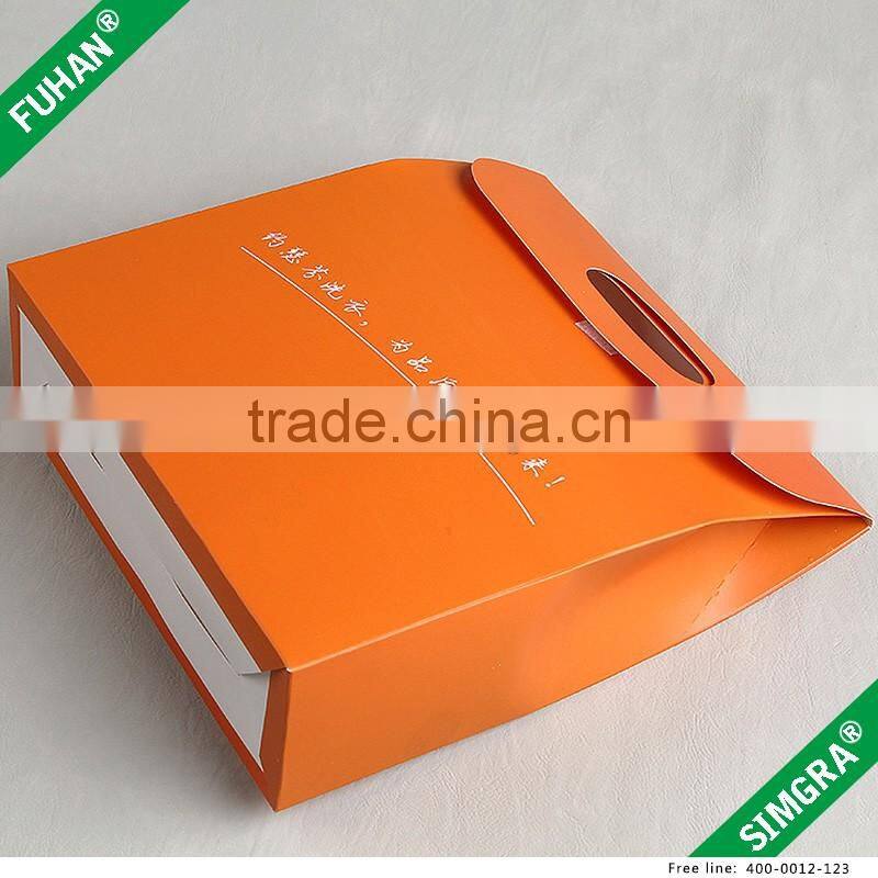 Orange Color Cardboard Flat Packing Gift Box