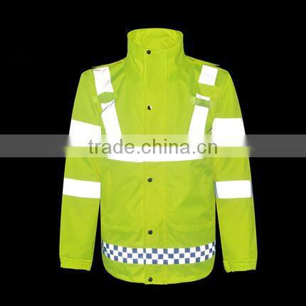 blue waterproof safety reflective jacket for night work and cleaner, safety guard