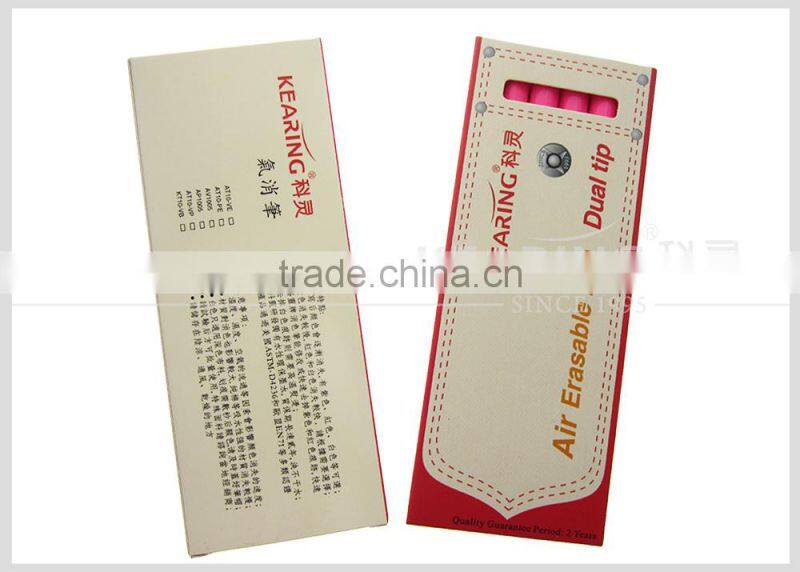 Kearing brand Fabric garment air erasable self vanishing violet+pink color Dual tipped air erasable marker # AT10-VP