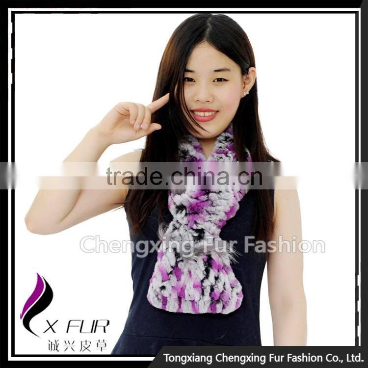 CX-S-173K 2016 Wholesale Fashion Knitted Women Rabbit Fur Scarf