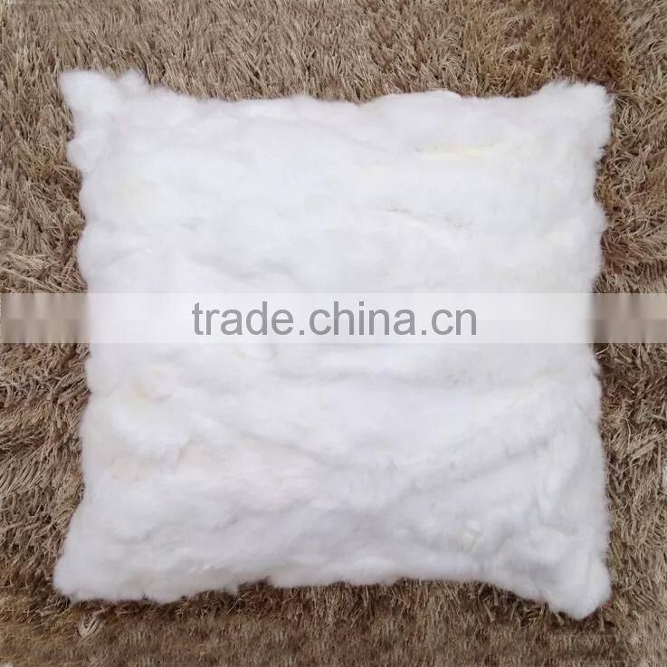 CX-D-17 40x40cm Europe Fashion Patchwork Rabbit Fur Cushions Home Decor Pillow