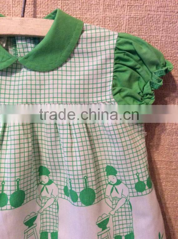 Popular western boutique plaid cotton frocks designs drss photo of baby girls dress for baby wear
