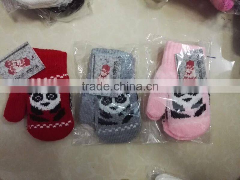 Knit Cheap Kids Mittens Funny Cute Colored Magic Children Gloves Wholesale