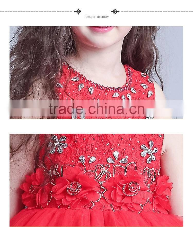 2017 latest dress designs in pakistan made in China dance frock red rhinestone dresses