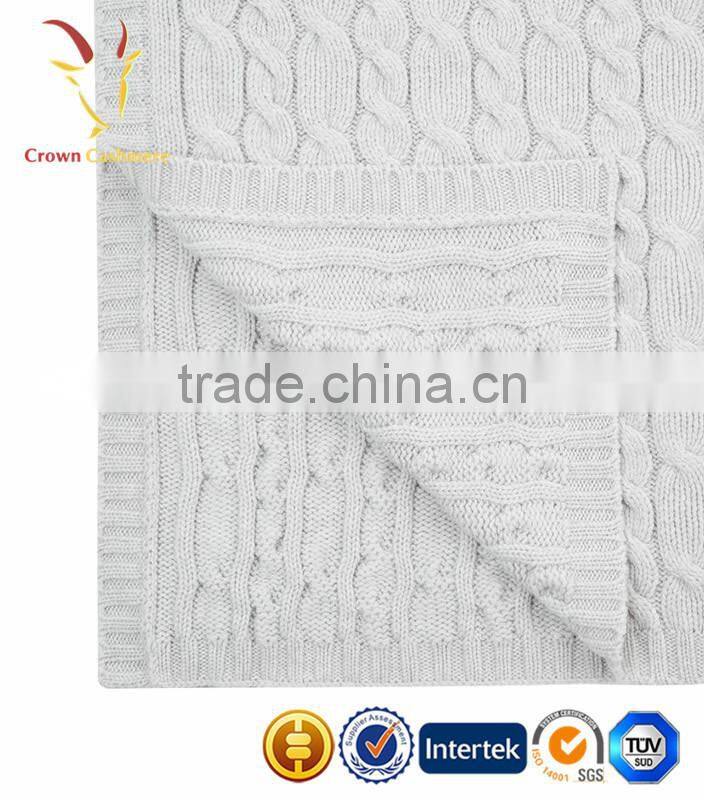 100% Cashmere Knitted Wholesale Baby Blanket
