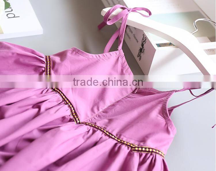Children Frocks Designs Wholesale Baby Clothes Suspenders Breathable Girl High Waist Dress