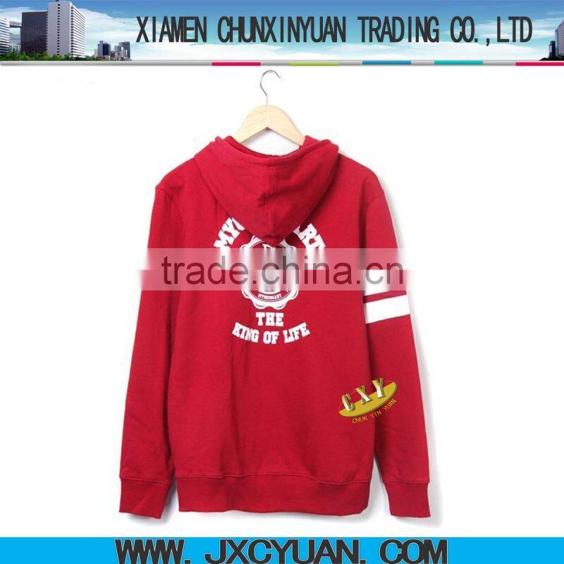 high quality plain hoodie for mens with custom printings made in china