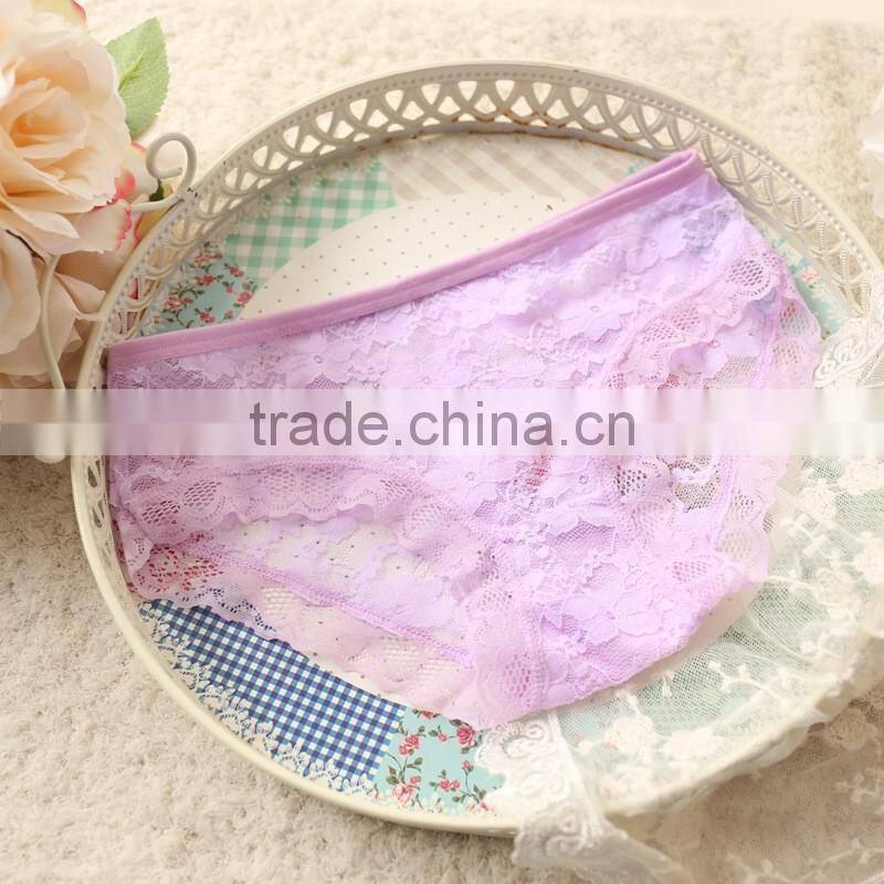 In stock item wholesale comfortable blue girl panty sexy underwear