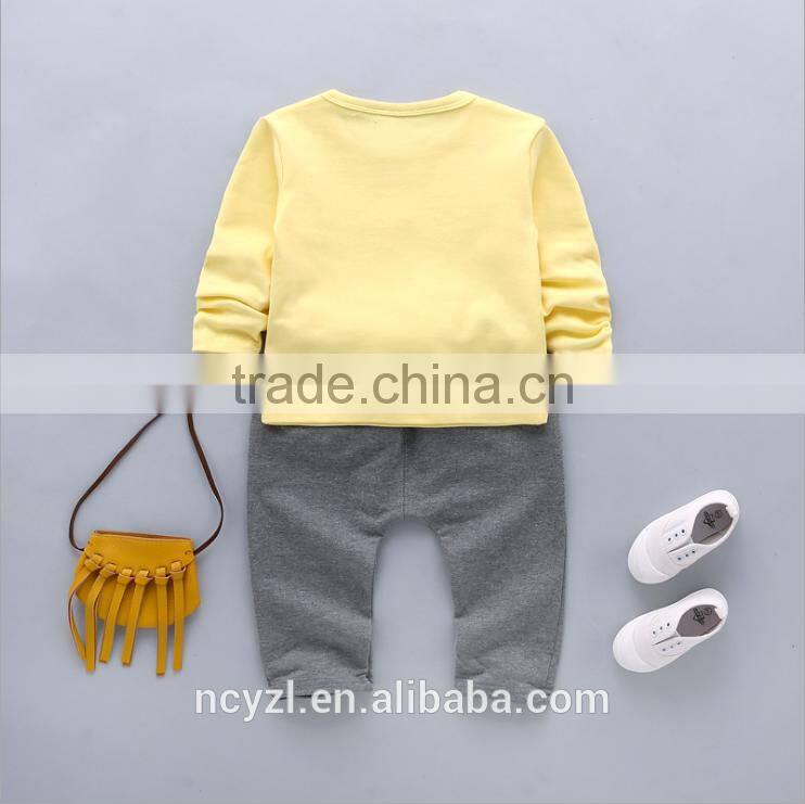 100% cotton autumn and spring baby clothes and boys hoodies sets