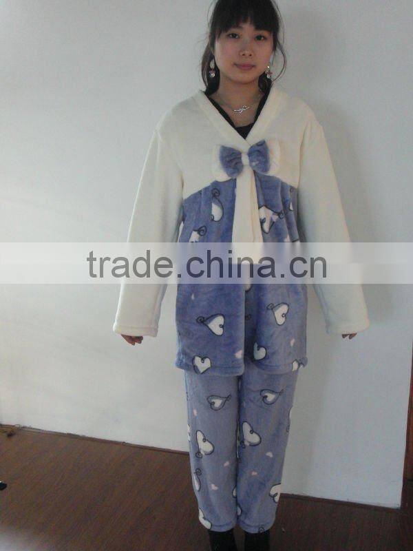 girls' 100% polyester coral fleece bathrobe