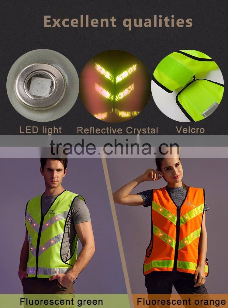 Hi Vis LED Police flashing safety reflective Vest