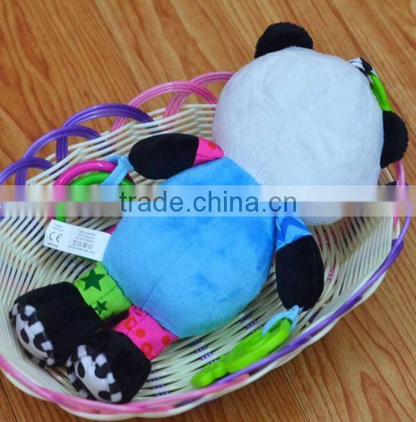Cute panda pressing musical Plush toys baby educational stuffed & plush toy baby bed hanging toys