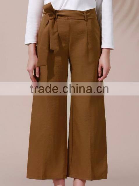 2017 Belted High Waist Wide Leg Pant,formal loose pants,pants for woman