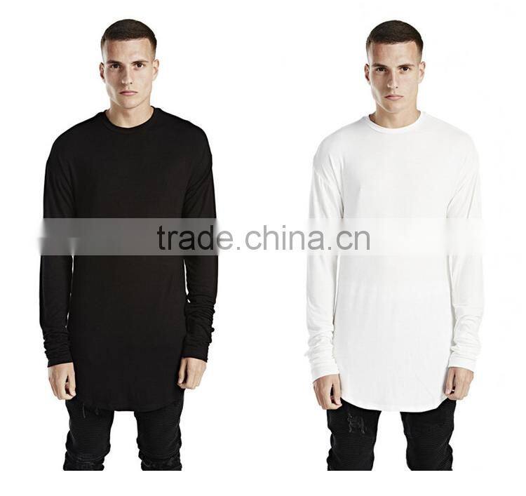 mens cotton viscose/rayon soft plain oversized curved hem long line dress t shirts