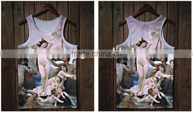 2014 oem sublimation printed men's running singlet fcustom design actory