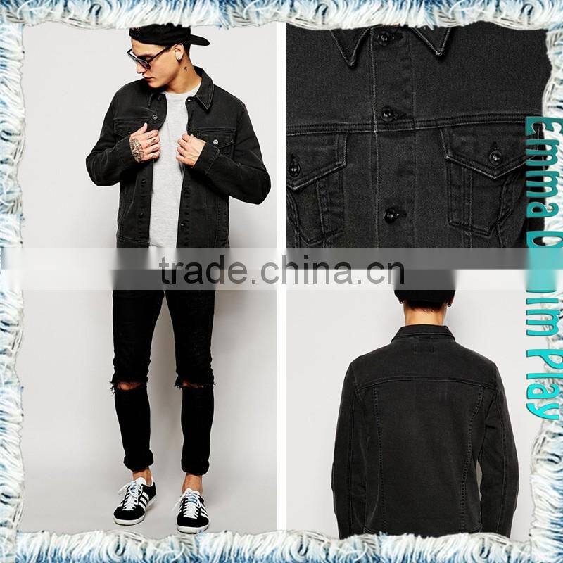 EMMA PRIVATE CUSTOMIZED MADE Fashion Designer Mens Black Denim Jackets Wholesale