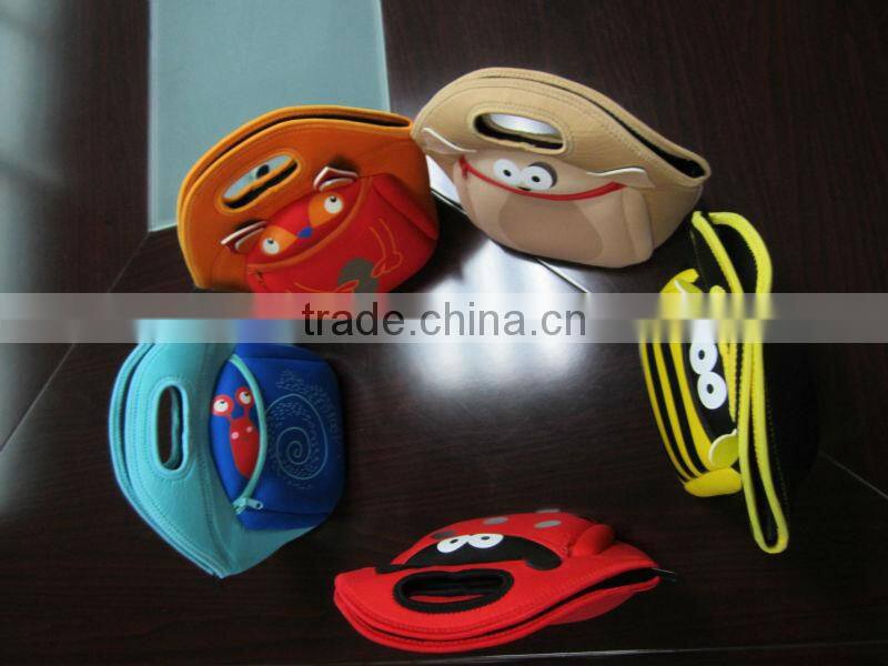 GR-W0067 hot sale animal design neoprene kid lunch bag