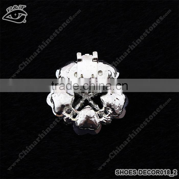 Shiny Flower Shaped Crystal Rhinestone Ornament Accessories with metal clip for high heel shoe wedding shoes