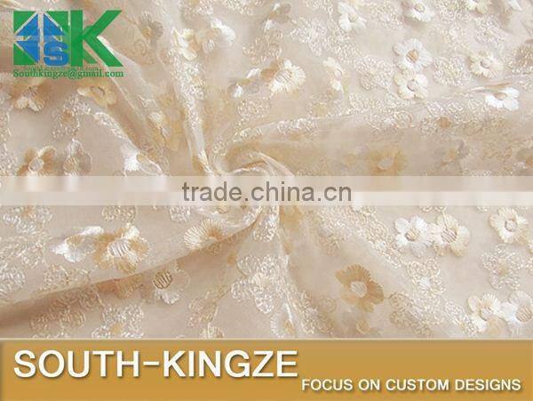 2016 Fashion Lace Fabric Black apricot three-dimensional embroidery s Bitter fleabane bitter fleabane 2016 Fashionirt/dress fab