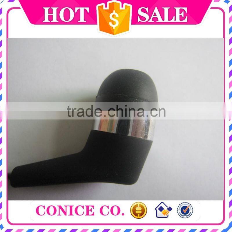 2015 trendy classical black metal plug stereo earphone with mic for wholesale