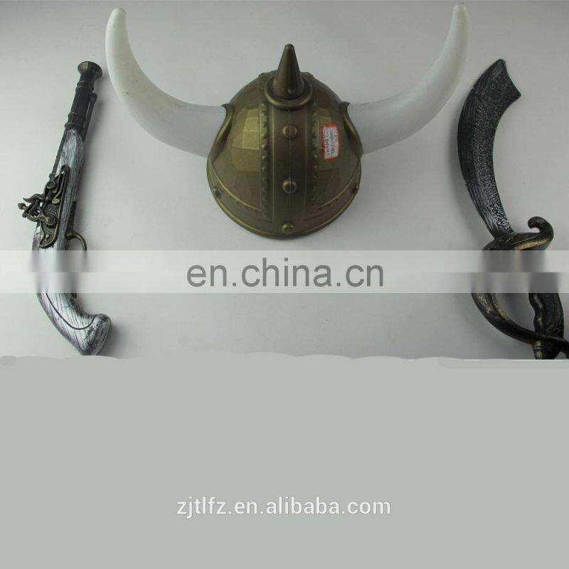 Party Carnival halloween crazy hat with horns, plastic viking helmet