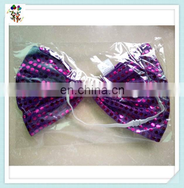 Cheap Self Tie Party Fancy Dress Sequin Large Bow Ties HPC-3109