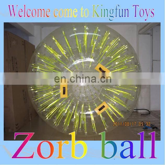 Flash light pvc/tpu body zorb ball for party/event