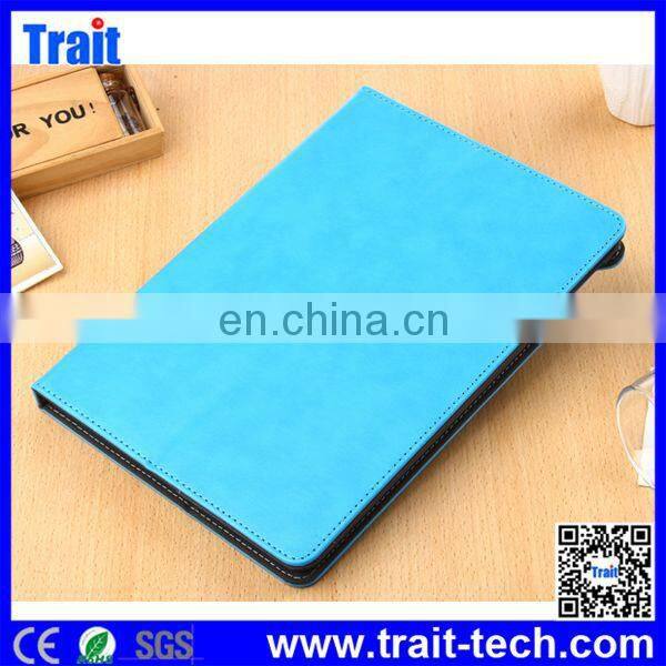 Beautiful Color Wallet Style Side Flip Stand Card Slots Elastic Belt for ipad air 2 leather case