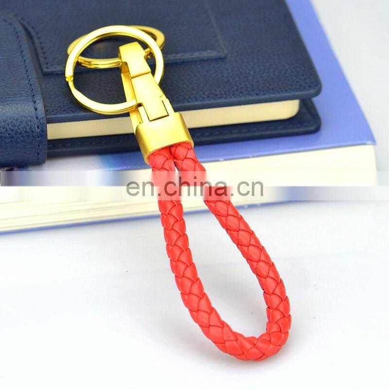 Hot sale pu woven wristband key chain/keychain