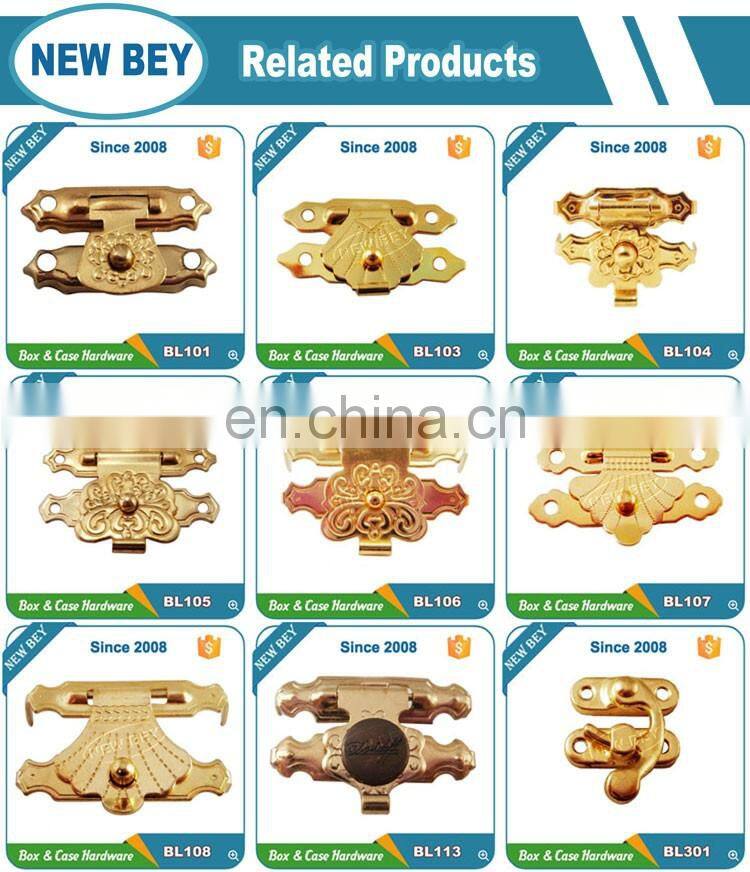 Custom design golden metal box hardware,gift box lock