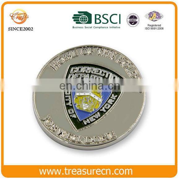 New design customized metal round challenge coin printed tin tokens coin