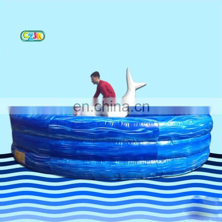 commercial cheap price inflatable Mechanical shark rodeo simulator for sale