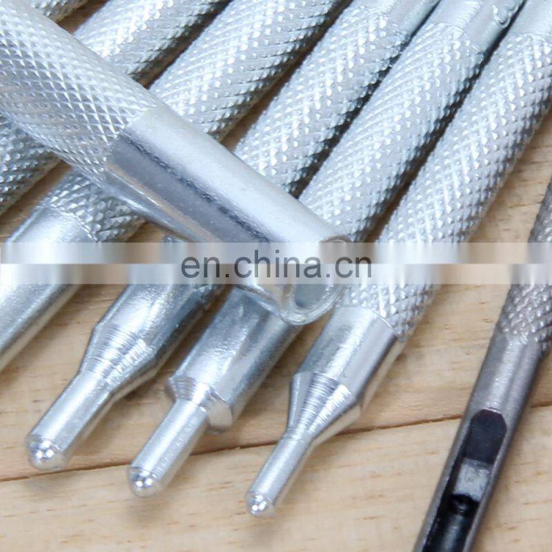 11PCS/set Metal Leather Craft Tool Die Hole Punch Snap Fastener Installation Kit Rivet Setter Base Set for DIY Leathercraft