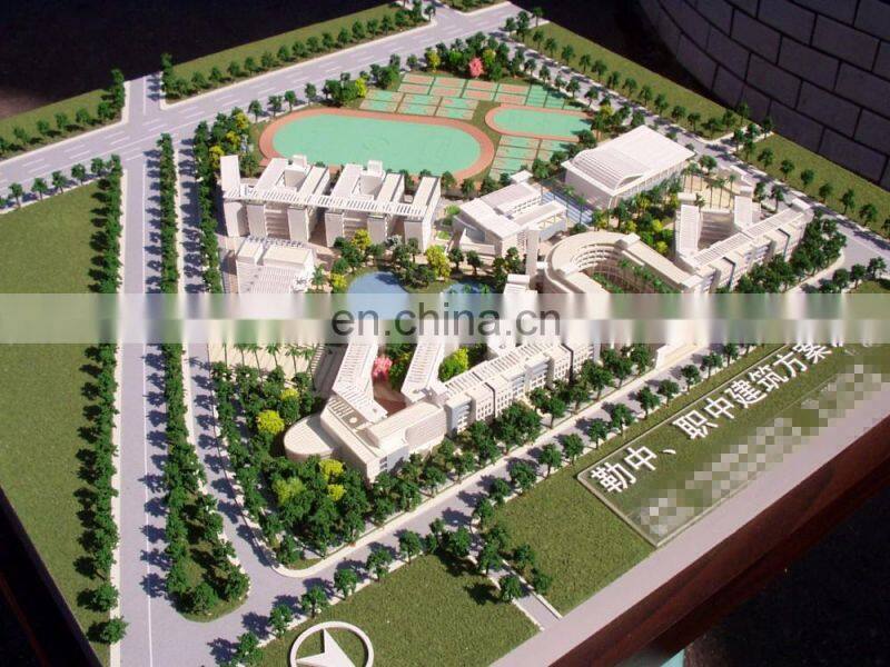Architectural visualization miniature school building model