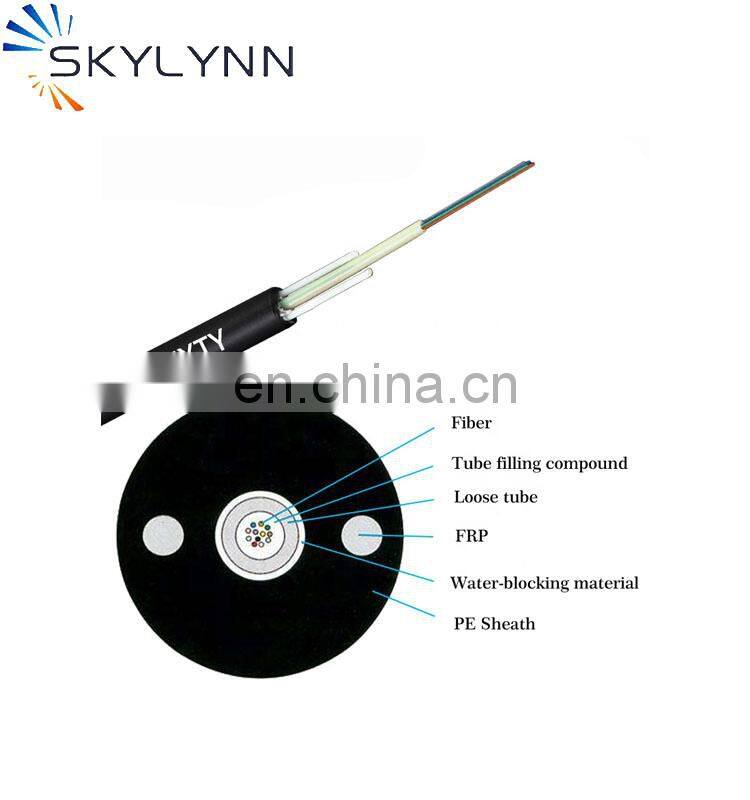 FTTH Outdoor 1 2 48 core self supporting plastic singlemode g652 type GYFXTY optical splicing optic fiber cable price