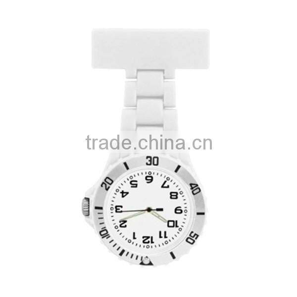 Round face rubber fob nurse watch with multiple colors, pin nurse watch, plastic nurse watch