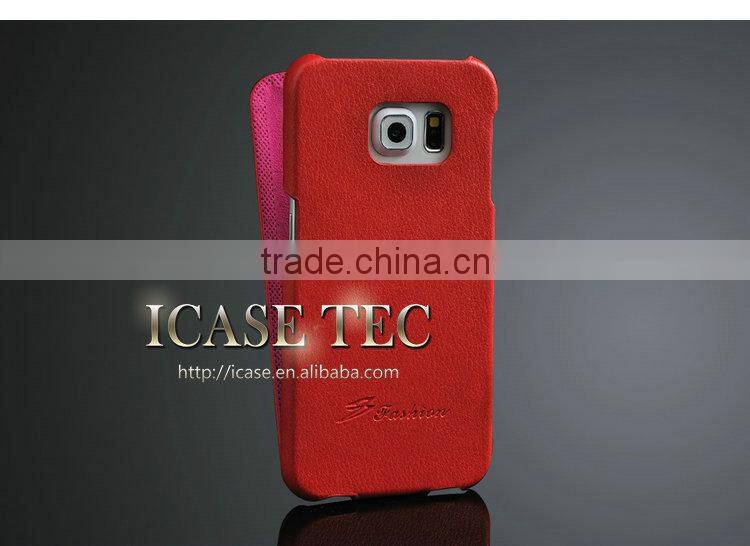 iCasetec Flip Leather Wallet Stand Case for Samsung Galaxy S6 edge