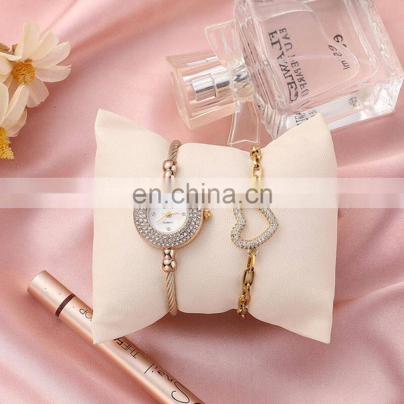 ZONMFEI ZM033-B 2Pcs Sets Ladies Quartz Wristwatch Bracelet Gift Box Women's Watch Set