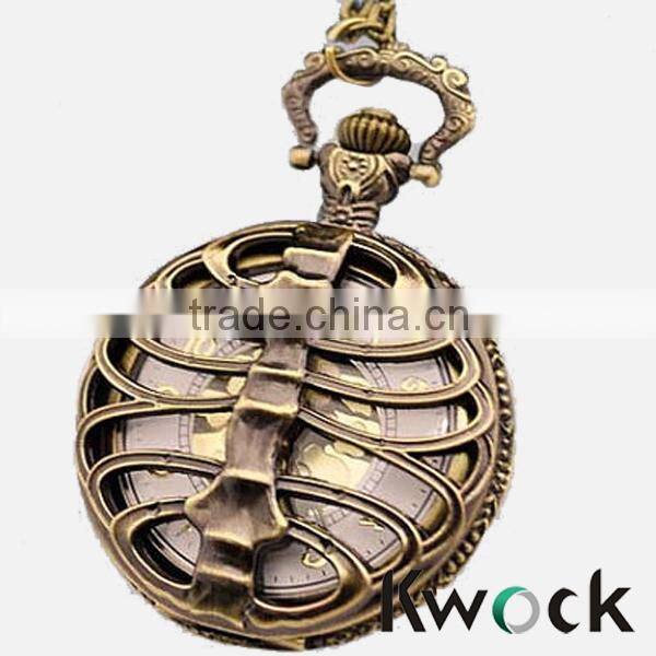 2015 new fashion pocket watch skeleton wholesale pocket watch