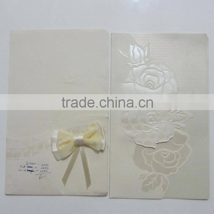 Conventional Type Off White Cheap Wedding Invitation Card