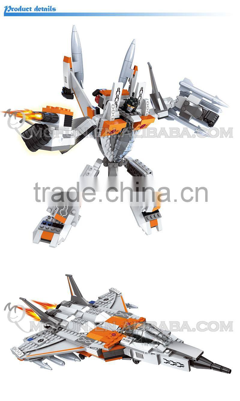 Mini Qute DIY boy 2 in 1 change robot super hero plane action figure plastic building block models educational toy NO.25622