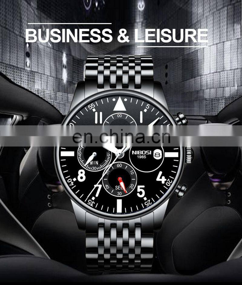 NIBOSI Mens Watches Waterproof Quartz Business Men Watch Top Brand Luxury Clock Casual Military Sport Watch Relogio Masculino